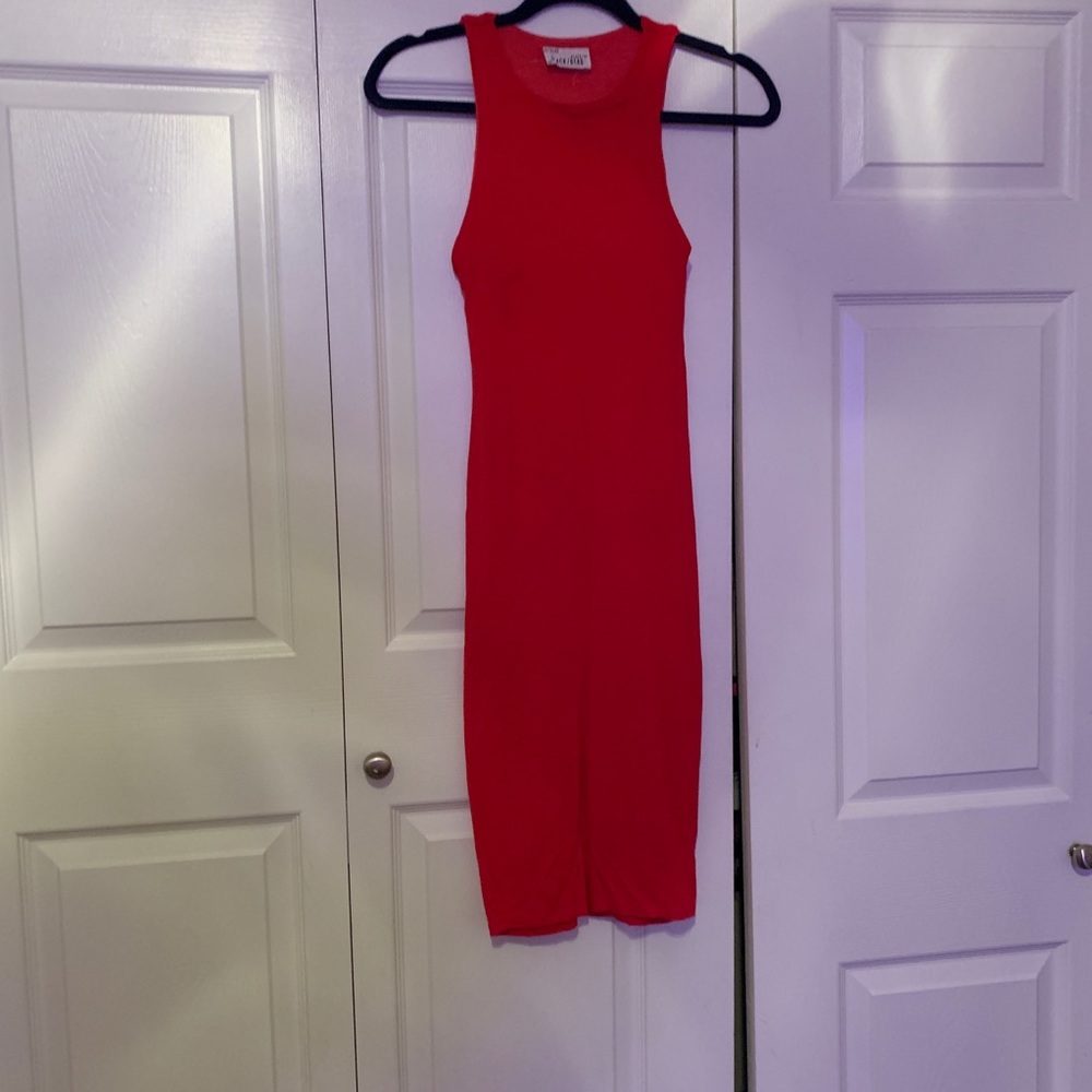 Red midi dress